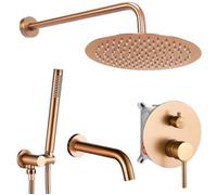 Juego De Ducha Oculto Rea Lungo Copper Brush + Box