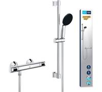 Juego de ducha termostático GROHE Precision Flow, con cabezal de ducha Vitalio Start de 110 mm, barra de 60 cm, manguera de 1,5 metros, acabado cromado