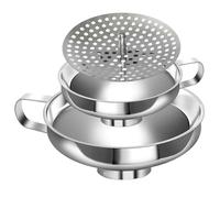 Juego de embudos para conservas, 3 embudos de acero inoxidable con colador incorporado, para tarros, cocina, aceite, especias