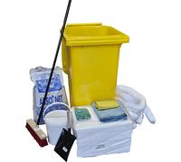 Juego de emergencia para fugas eurokraft basic, en contenedor de plástico, aglutina 200 litros