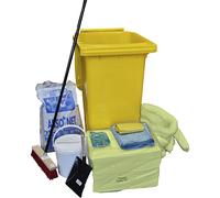 Juego de emergencia para fugas eurokraft basic, en contenedor de plástico, aglutina 200 litros