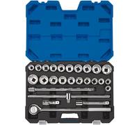 Juego De Enchufes Combinado Draper MM/AF 3/4"D 26 Piezas 12 Puntos Cromo 16484