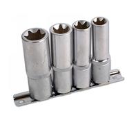 Juego De Enchufes Torx Estrella Invertido Deep De 1/2"D E16 A E24 4 Piezas 3392