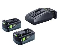 Juego de energía Festool 2x BP 18 Li 5,0 HP-ASI Batería HighPower 18 V 5,0 Ah (2x 578519) + Cargador TCL 6 (201135)