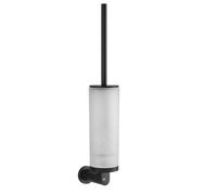 Juego de escobillas de baño Gessi Emporio para montaje en pared, recipiente de vidrio satinado, 38821299, Color: Negro XL