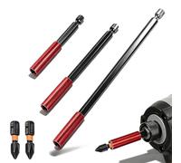 Juego de extensión de broca de 0.25 pulgadas con vástago hexagonal | 3 longitudes de 60/100/150 mm con 2 puntas magnéticas, compatible con taladros Bosch Makita Dewalt y destornilladores de