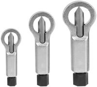 Juego de extractores de tornillos metálicos - 3 piezas - Para tornillos dañados - Extractor de tornillos metálico - Adecuado para tornillos de 9-12 mm / 12-16 mm / 16-22 mm - Fácil de usar - Destornil