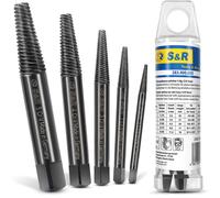 Juego de extractores de tornillos S&R / FABRICADO EN ALEMANIA / Juego de extractores de rosca a la izquierda, de 5 piezas, fabricado en acero cromo-vanadio forjado y tratado térmicamente. Extractores 