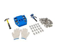 Juego de flejes de acero inoxidable, tensor de cinta con 25 mm x 30 m de acero inoxidable (azul)