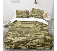 Juego De Funda De Edredón , 2/3 Piezas Funda Nórdica Cama 80/90/105/135/150 Camuflaje Ventilador Militar Estilo Vegetación Ocultos Textura de Camuflaje Juego de Cama (Color 6,Cama 135/150 220x240cm)