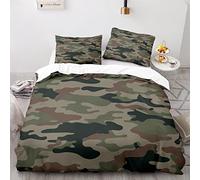Juego De Funda De Edredón , 2/3 Piezas Funda Nórdica Cama 80/90/105/135/150 Camuflaje Ventilador Militar Estilo Vegetación Ocultos Textura de Camuflaje Juego de Cama (Color 4,Cama 135/150 220x240cm)