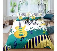 Juego De Funda De Edredón , 2/3 Piezas Funda Nórdica Cama 80/90/105/135/150 Guitarra Música Rock Retro Musical Rock Tema Guitarra Adolescentes Adultos Juego de Cama (Guitar 5,Cama 135/150 220x240cm)