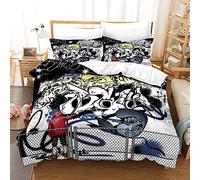 Juego De Funda De Edredón ,2/3 Piezas Funda Nórdica Cama 80/90/105/135/150 Hip Hop Street Trend Europeanand American Graffiti Art Decor Kids Boys Girls Juego de Cama (White,Cama 80/90-155 x 220 cm)