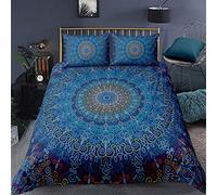 Juego de Funda de edredón con de Mandala en 3D de Bohemia para Cama,Funda de edredón de Microfibra y poliéster y Funda de edredón con Cremallera 3 Piezas,King