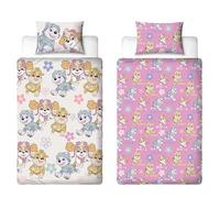 Juego de Funda de edredón Oficial de Paw Patrol para niños, diseño Cepillado Reversible de 2 Caras, Incluye Funda de Almohada a Juego con Rubble, Everest y Skye