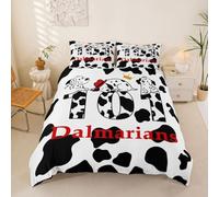 Juego de Funda de edredón para niños, diseño de Animales dálmatas, tamaño Doble, para niños, Patas de Perro, Reversible, Adorable