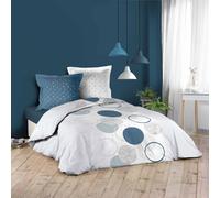 Juego de funda nórdica de 240 x 220 cm - Set de 3 piezas - 100% algodón - Transpirable - Elegante - Diseño moderno - Ropa de cama