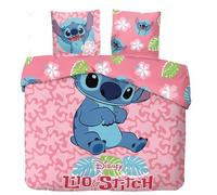 Juego de funda nórdica de puntada de algodón para 2 personas, juego de cama Stitch reversible de 240 x 220 cm, 2 fundas de almohada de 65 x 65 cm, 100% algodón (juego de cama Stitch doble, 240 x 220