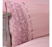 Juego De Funda Nórdica Individual De Lujo LIMOGES Rosa Con Volantes Rosa Pálido