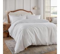 Juego de Funda nórdica Wylder Nature Georgia: Elegante Ropa de Cama Texturizada prensada al Calor con Cierre de Botones (Blanco - matrimonial)