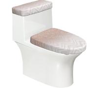 Juego de fundas para asiento de inodoro con estampado de bonito diseño | Cubierta elástica para tapa de inodoro, lavable a máquina, se adapta a tapa de asiento de inodoro alargada en forma de U