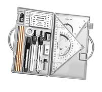 Juego de geometría de dibujo - de brújula de aluminio de 410 g, herramientas de medición precisas | Soporte de aprendizaje técnico Organización escolar Sistemas de equipos, artistas Profesores Pr