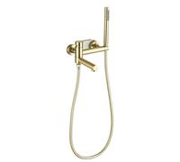 Juego de grifería para ducha, fabricado en latón, diseño contemporáneo, acabado en dorado cepillado