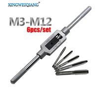 Juego de grifos de enchufe métrico con rosca de tornillo manual 3F M3 M4 M5 M6 M8 con llave de grifo ajustable 1/16-1/4" 1 unidad