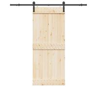 Juego de herrajes para puerta corredera, 183 cm, acero negro, para puerta | Acero con recubrimiento en polvo, rodamiento deslizante silencioso, tope de puerta incluido, guía de suelo para