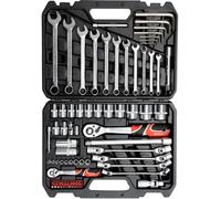 Juego de herramientas de 1/4" y 1/2", 77 piezas
