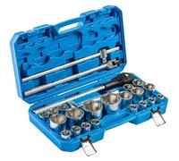 Juego de herramientas de 26 piezas, 3/4" – Bocadillos y accesorios para llaves de trinquete fabricados en acero aleado de cromo-vanadio; cuerpo de las llaves de trinquete fabricado en acero aleado. | 