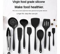 Juego de herramientas de cocina de silicona de calidad alimentaria, cuchara ranurada resistente al calor para utensilios de cocina antiadherentes y olla caliente, colador multiusos, 1/10 Uds. Colander