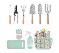 Juego De Herramientas De Jardinería,Compacto con Paleta de Mano y Organizadora - Set De Herramientas De Mano Con Tijeras De Podar | Para Mujeres Jardineras, Madres, Exterior, Invernadero, Poda Corte Y
