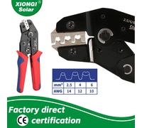 Juego de herramientas de prensado de alicates de conectores solares fotovoltaicos de SN-2546B para Kit de alicates de prensado de cables de 2,5/4/6 mm2, abrazadera de conectores solares SN-2546B
