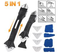 Juego de herramientas de silicona 9 en 1 para remover y alisar sellador, kit de acabado de calafateo para suelos, raspador angular para pegamento de vidrio, accesorios. 9IN1 Plastic Head
