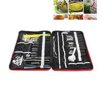 Juego de herramientas de tallado culinario, 80PCS / Set Juego de herramientas de pelado de tallado culinario portátil Guarnición de corte Juego de herramientas de tallado en rodajas para alimentos de