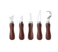 Juego De Herramientas Tallado Completo Y Ergonómico, Cincel Cuchillo Con Gancho for Hacer Cuchara, Kit for Principiantes Escultura Madera, 5/12 Uds(C Set)