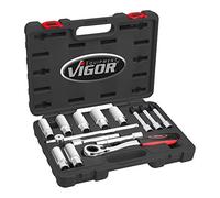 Juego de herramientas ViGOR para amortiguadores V6452, in arraca reversible abierta SW 21 mm, insertos hexagonales SW 16-24 mm, insertos para destornillador, alargador