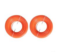 Juego de hilo de nailon para mantenimiento de jardín, funciona con sistemas de bobina estándar de 1,6 mm, 2,0 mm, grosor de 60 m, longitud total, paquete de dos rollos (1,6 mm, naranja)