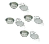 Juego de infusor de té de malla fina, coladores de acero inoxidable con cuencos de goteo a juego para preparar tazas de té sueltas todos los días, cesta de infusor de malla, tamiz, taza, piezas de