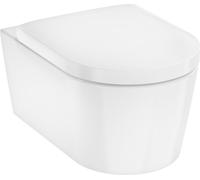 Juego de inodoro de pared hansgrohe EluPura S, con descarga AquaFall de 540 litros, asiento de inodoro con sistema SoftClose (cierre suave) y QuickRelease (fácil de desmontar)