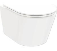 Juego de inodoro suspendido RAVAK Flow, sin aro, color blanco, incluye tapa de inodoro X01985