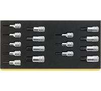 Juego de insertos de 1/2" Stahlwille TCS, incluye los insertos TCS 54, 54X y 16