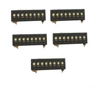 Juego de interruptores DIP de 8 bits, 5 piezas, tipo de llave de piano de 3 estados para montaje en PCB de paso de 2,54 mm con accionamiento de onda y vida útil de 2000 ciclos