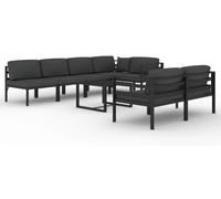 Juego de jardín de aluminio - Juego de muebles para jardín - Sofá de exterior - Zona de relax para jardín - Modular - Juego de 9 piezas con cojines