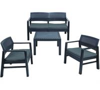 Juego De Jardín En Polipropileno Kilimanjaro 3 Piezas 3 Sillones + 1 Mesa