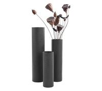 Juego de jarrones negros de hierro de 3 piezas, gran estructura de panal de miel, jarrón de suelo de 40 - 70 cm con diseño de panal para flores artificiales, jarrón decorativo moderno para salón