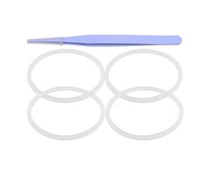 Juego de Juntas de Sellado para Taza Térmica, Silicona, 16-20 Oz | Incluye Pinzas, Fácil de Retirar y Limpiar, Instalación Sencilla, Color Blanco, Repuesto para Tapas