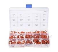 Juego de juntas tóricas, kit surtido de juntas tóricas de goma de silicona de 225 piezas, juntas métricas y sellos VMQ rojos, kit de juntas tóricas combinadas