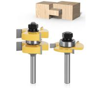Juego de lengüetas y ranuras 8mm - APLUS Juego de brocas de enrutador [2 piezas] - Herramienta de fresado de madera para trabajar la madera con mango Herramienta de corte de la máquina de grabado